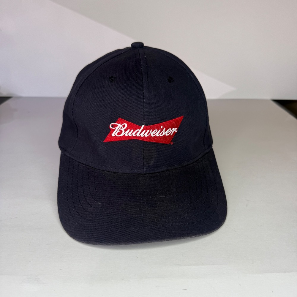 Budweiser Hat Black Adult Baseball Cap‎ Adjustable Snapback Beer Logo